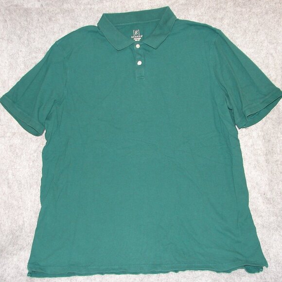 George Mens POLO SHIRT, 2XLT (50-52) Tall, Hunter Green, Short Sleeve, Big/Tall - Picture 1 of 5